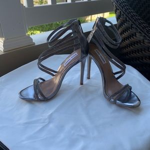 Steve Madden Silver Strappy Heels